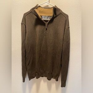 Vintage Oscar de la Renta quarter zip cotton sweater brown XL